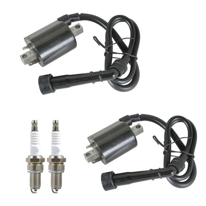 2X Ignition Coil & Spark Plug for Yamaha Virago 535 XV535 (1987–2000)