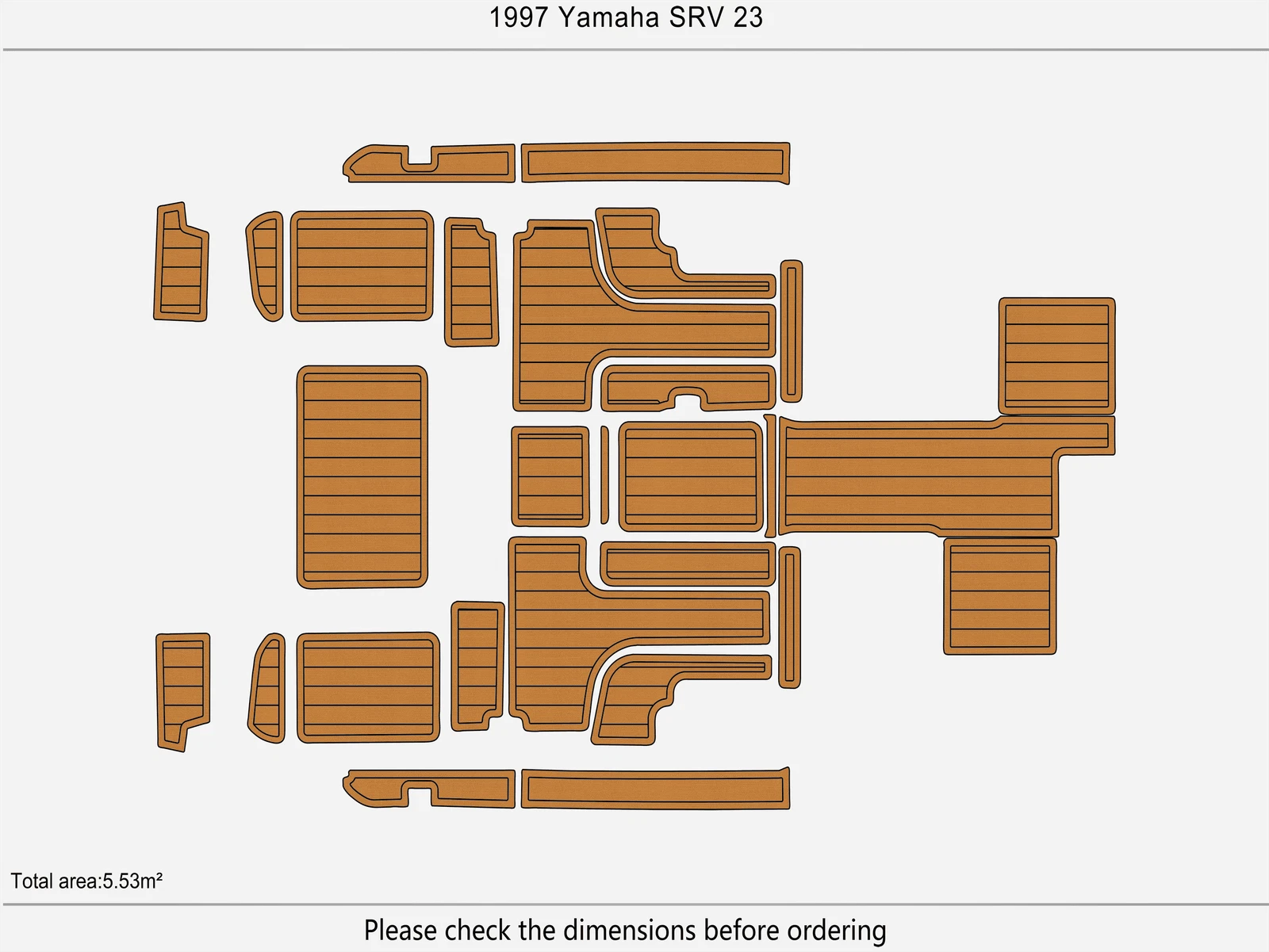 EVA Foam Pads for Yamaha SRV 23 (1997) Swim Platform Cockpit Flooring Mat