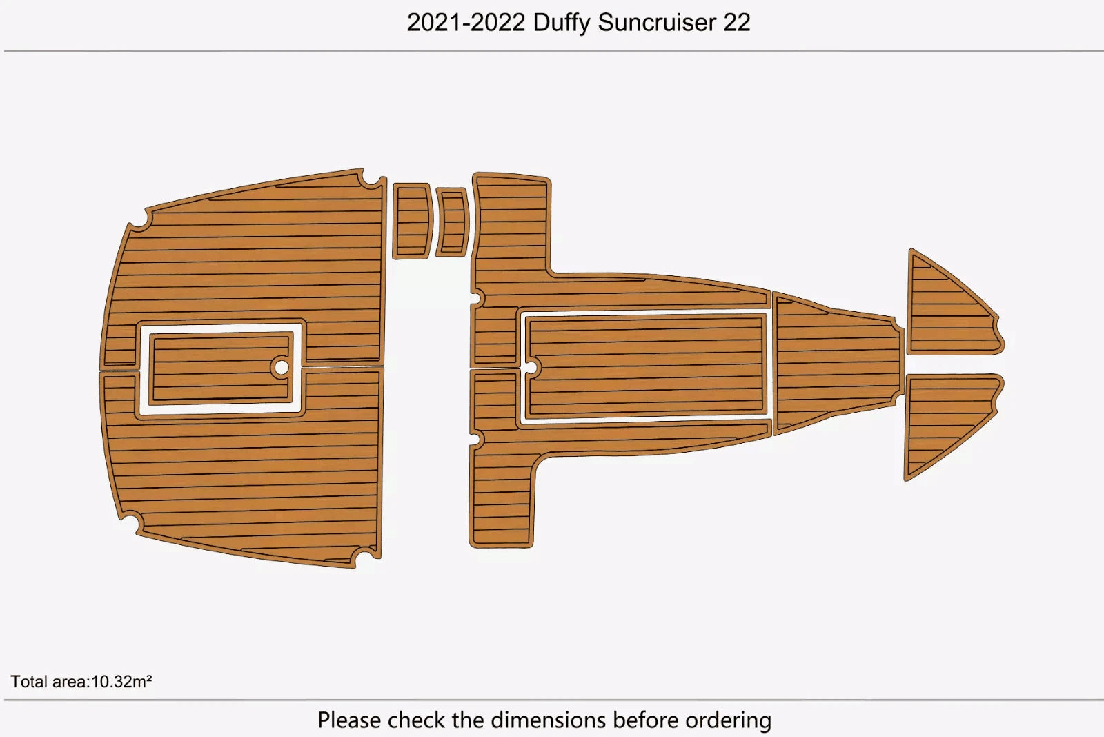 EVA Pads for Duffy 22 Suncruiser (2021) - Cockpit Swim Platform Teak Deck