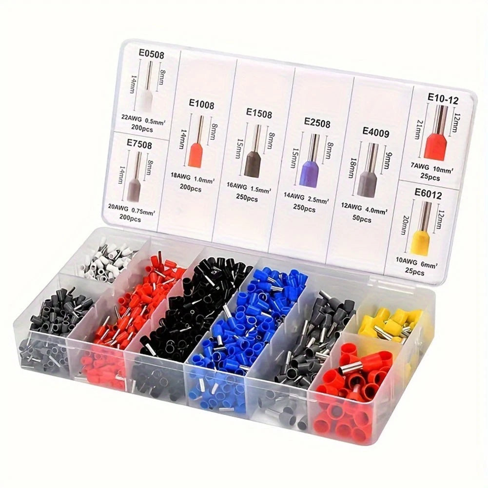 1200pcs Crimp Terminal Kit for Wiring (Electrician Connectors)