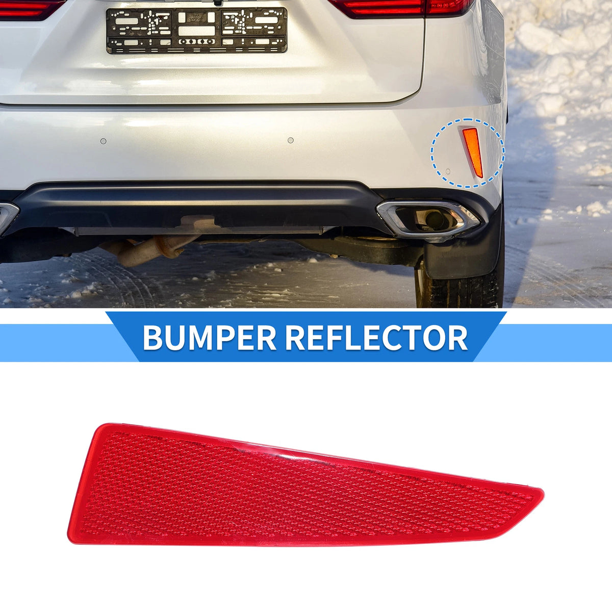 Rear Right Bumper Reflector No. 8191048050 for Lexus RX350 (2016–2019) Red