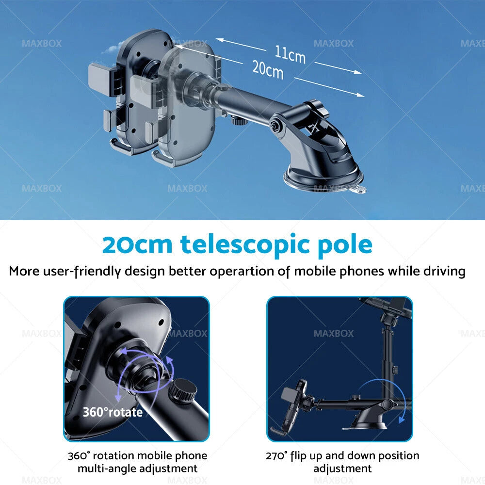 2X Car Phone Holder 2in1 Suction Cup Mount Universal 360° Rotate