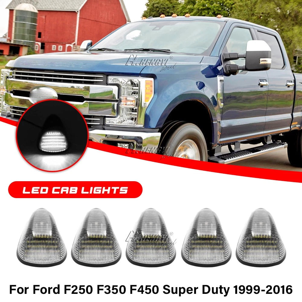 White LED Cab Roof Marker Lights for Ford F250 F350 Super Duty (1999–2016)