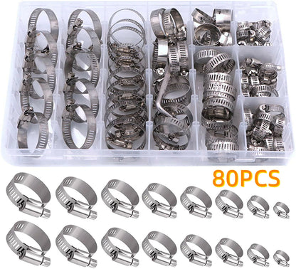 80 Pcs Hose Clips for Water Pipe (Temperature Resistant)