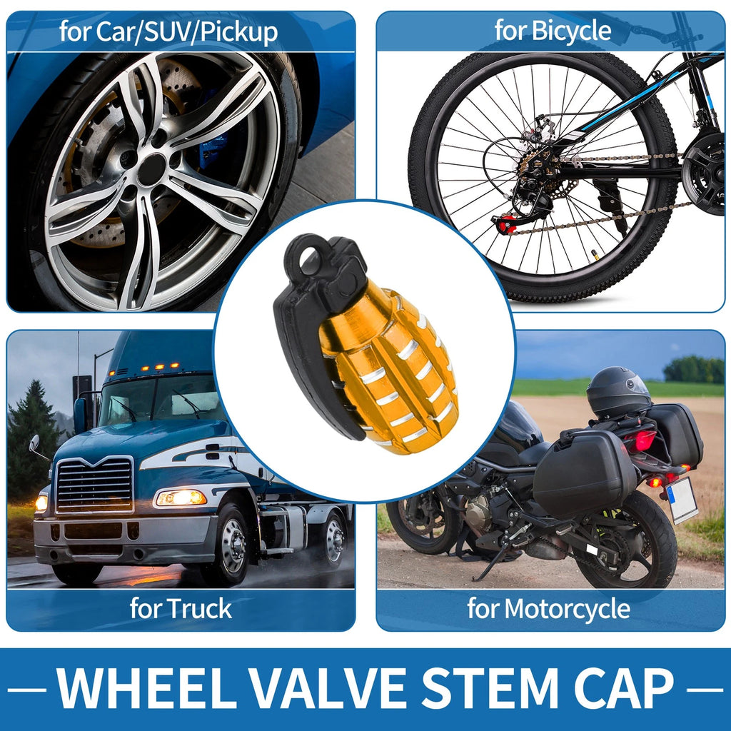 Tire Valve Stem Caps 14x29mm Replacement for Car SUV Bike (4 Pack)
