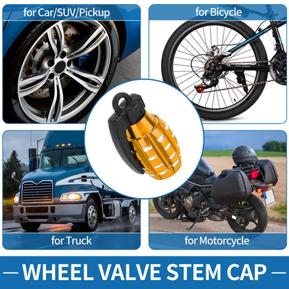 Tire Valve Stem Caps 14x29mm Replacement for Car SUV Bike (4 Pack)