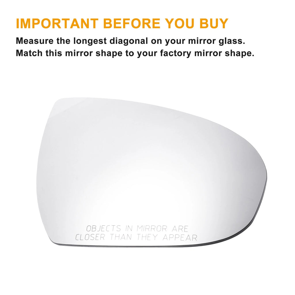 Mirror Glass Pair Left Right Heated Back for Hyundai Tucson (2016–2019)
