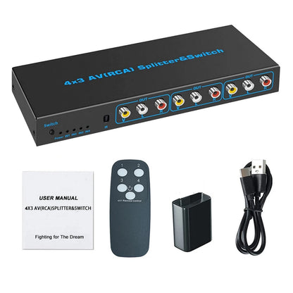 AV Selector Switch Box for DVD (4x3 Composite)