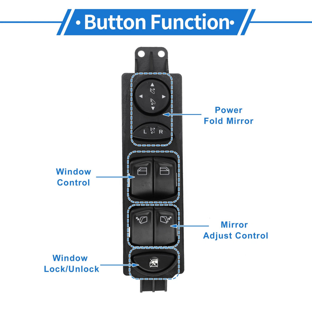 Front Right Power Window Switch for Mercedes-Benz Viano Vito (2004–2014)