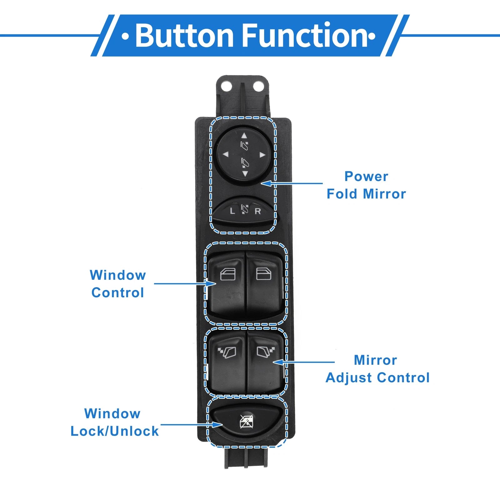 Front Right Power Window Switch for Mercedes-Benz Viano Vito (2004–2014)