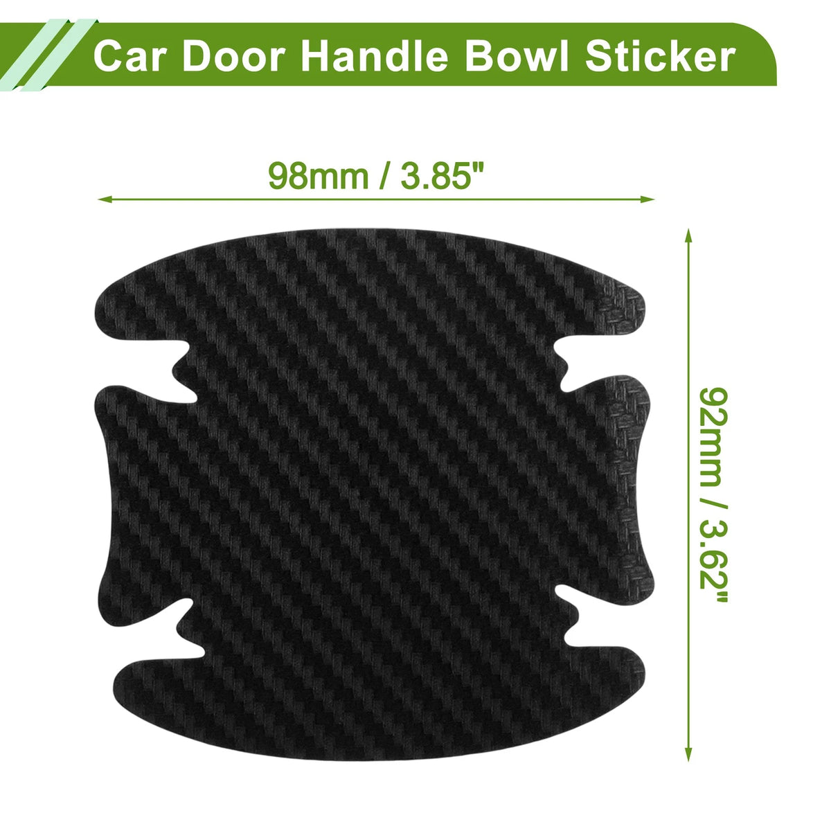 Car Door Handle Bowl Sticker for Universal Vehicles (92x98mm) - Black