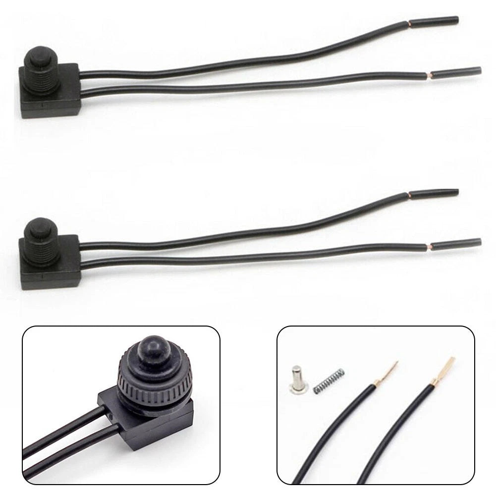2Pcs Waterproof Push-Button On-Off Switch for Car Motorcycle (12V)
