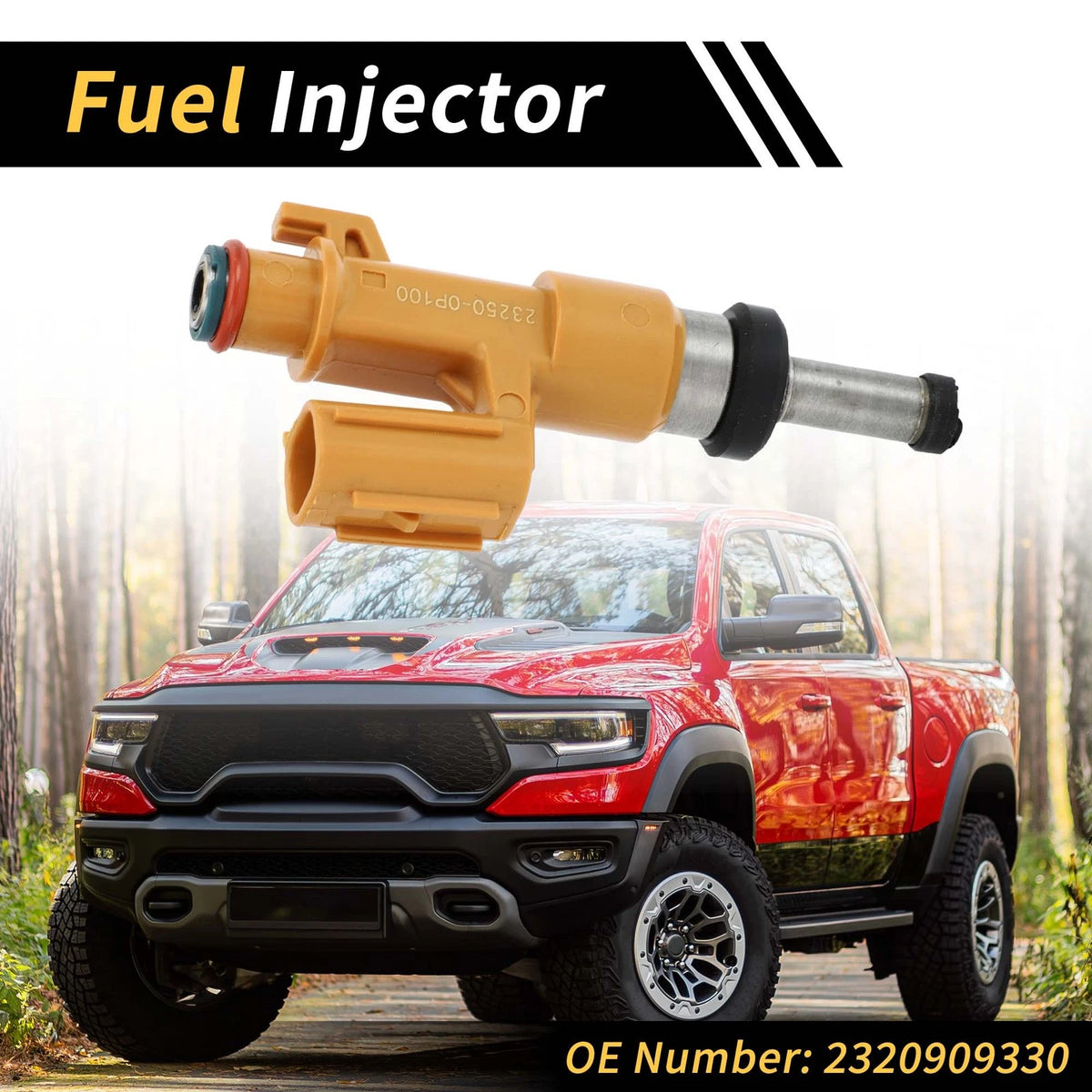 Fuel Injector for Toyota Highlander (2016–2022) 12 Holes Yellow 1 Piece