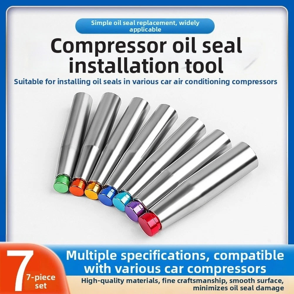 7 Piece AC Compressor Oil Seal Installer Set for Various Vehicle Models