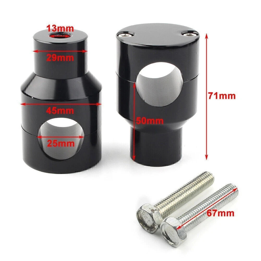 1" Handlebar Mount Adapter Risers Clamp for Harley Honda (Motorcycle)