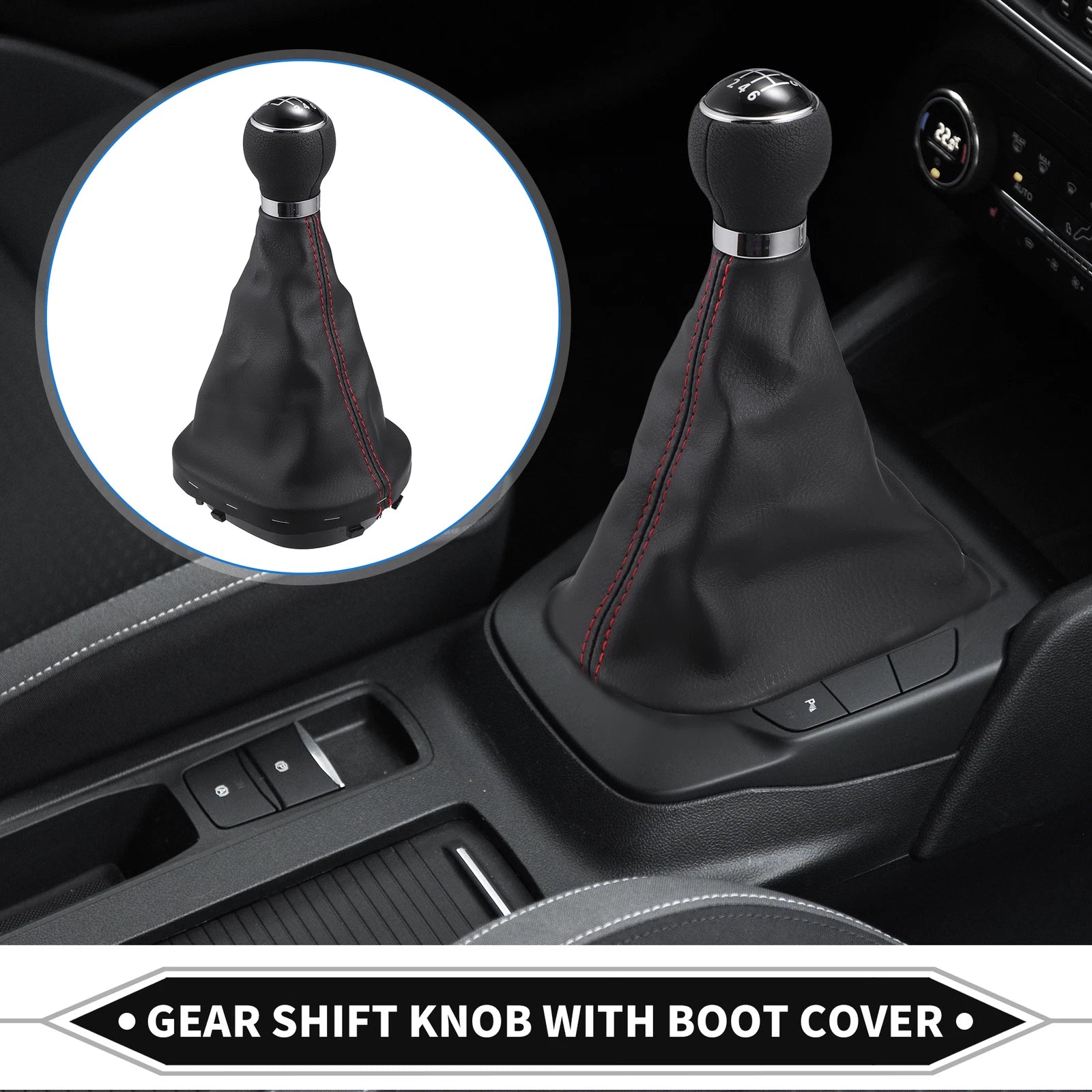 6 Speed Shift Knob with Boot Cover for VW Caddy (2010–2020)