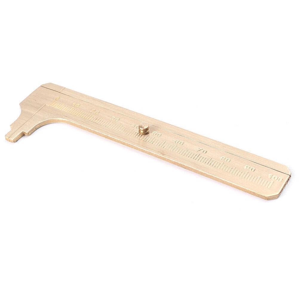 100mm Solid Brass Caliper Sliding Vernier Ruler Gauge Tool for Bead Measuring