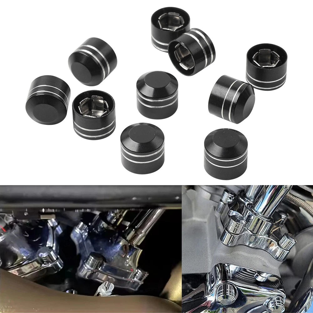 10X Engine Screw Caps for Harley Twin Cam Dyna Softail (2000–2017)