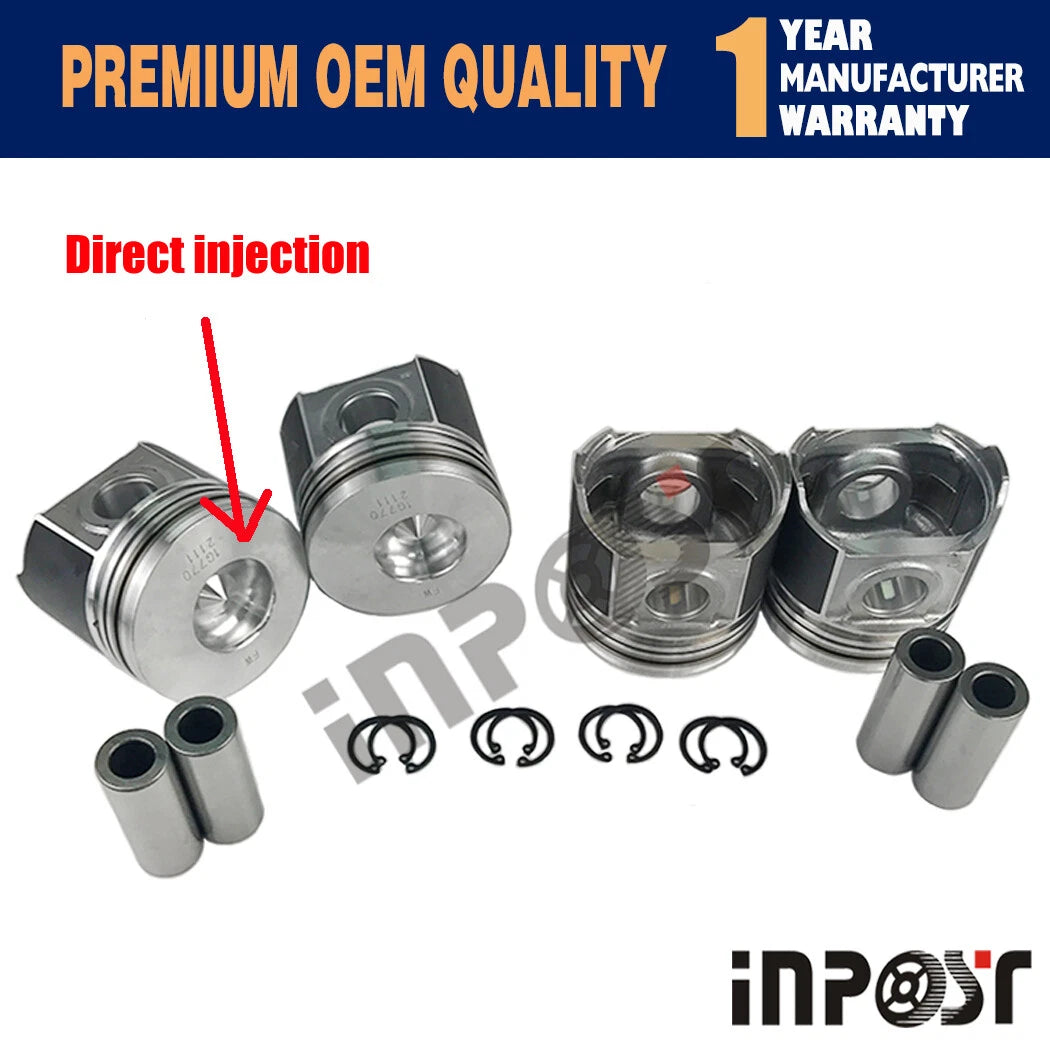 Set of 4 Piston + Ring Kit STD 83mm for Kubota V2003 (2003)
