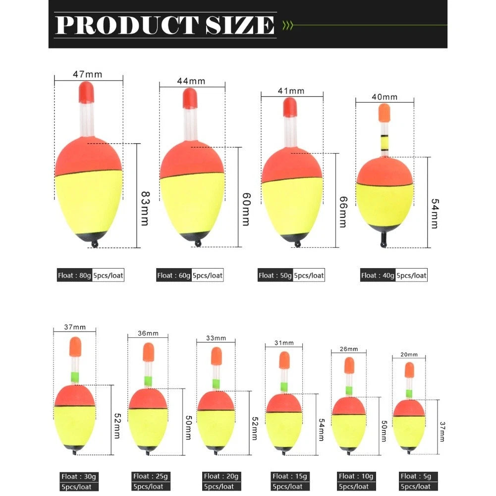 EVA Fishing Floats for Various Conditions - Light Compatible