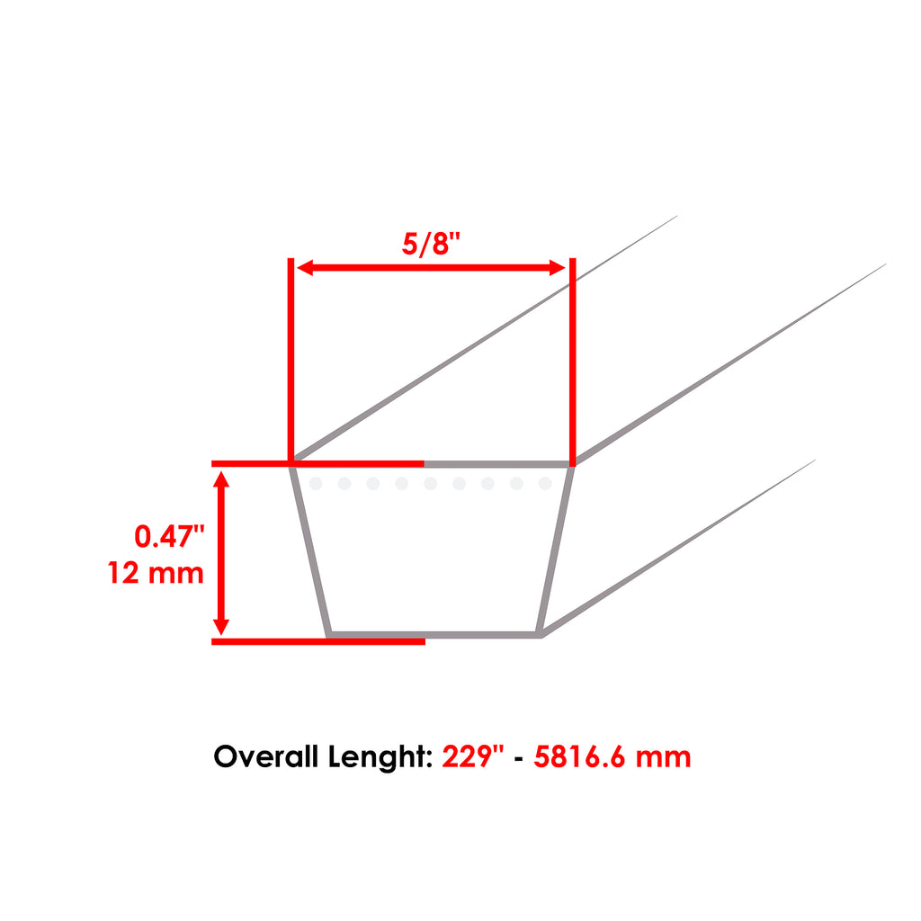 Deck Belt 61 Inch Replacement for Bad Boy ZT Diesel (2012–2015)