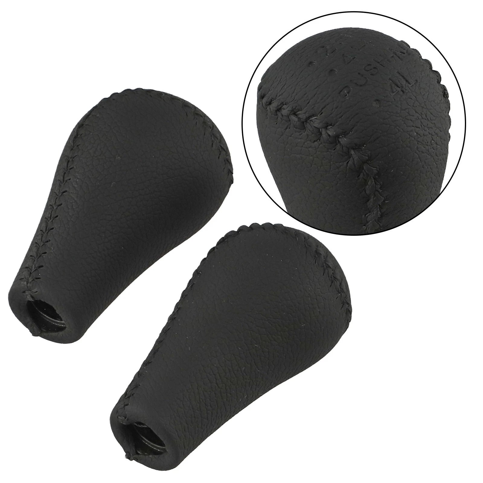 Black Leather Gear Shift & Transfer Case Knobs for Nissan