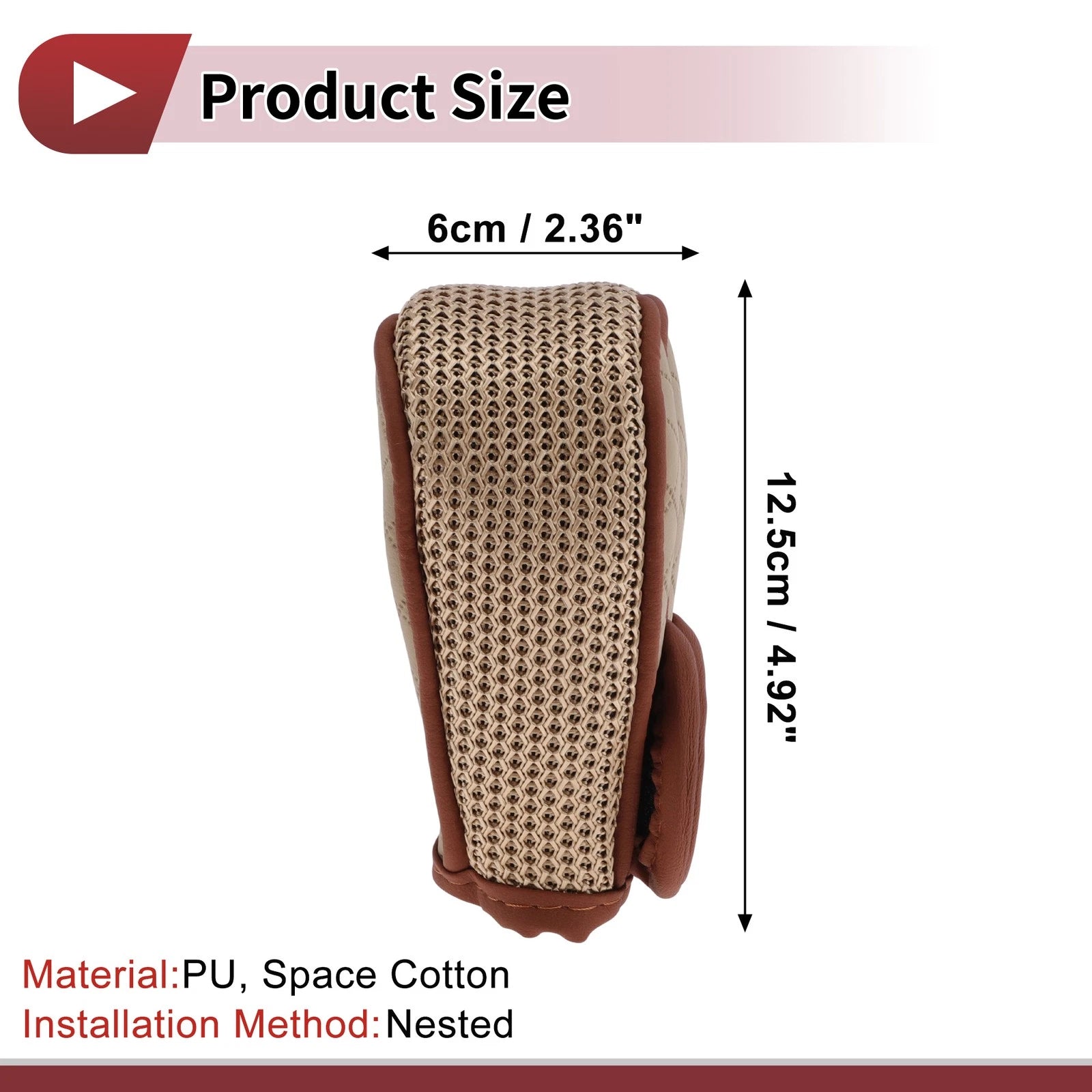 Gear Shift Knob Cover for Car SUV Hook and Loop Style Polyester PU