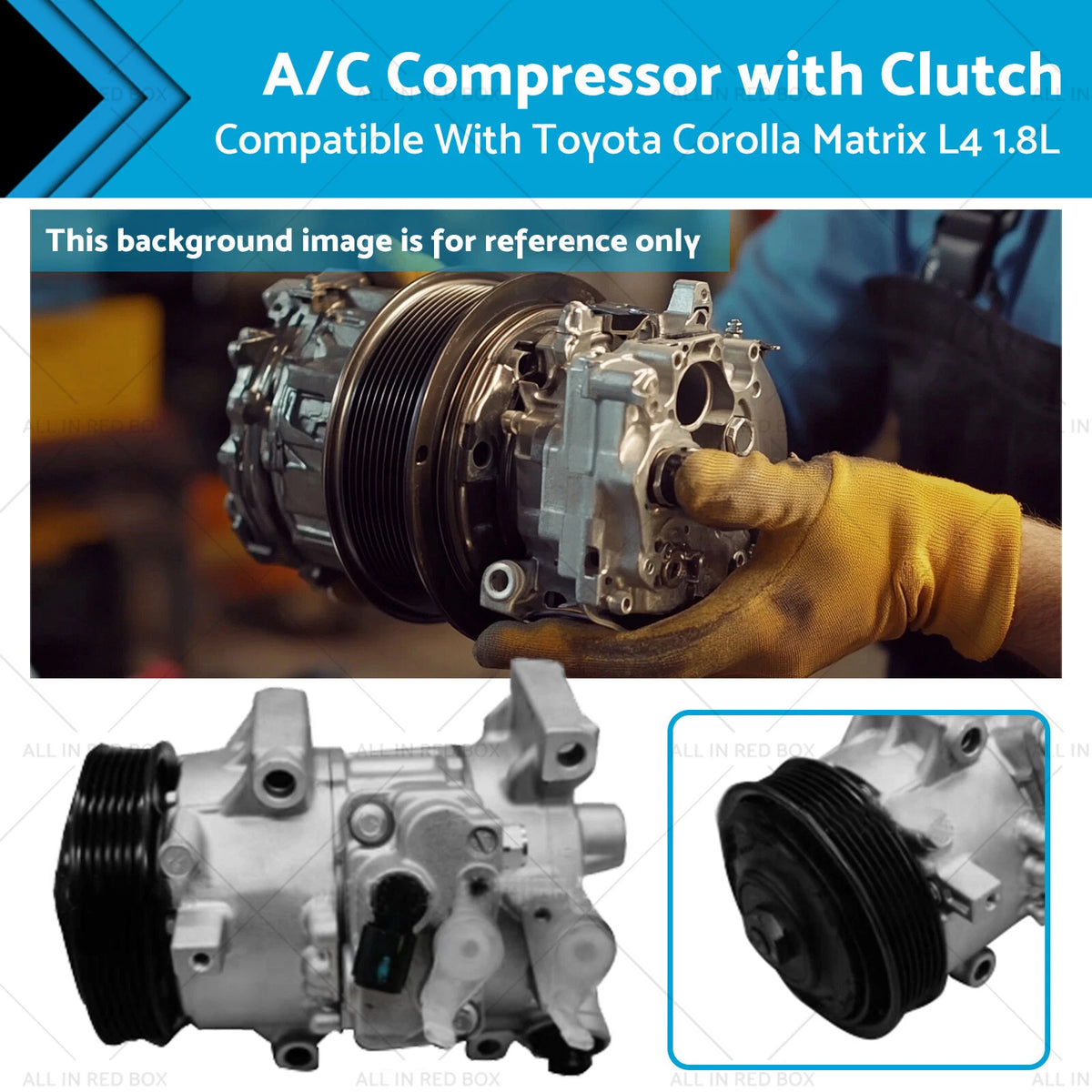A/C Compressor with Clutch for Toyota Corolla 1.8L (2011–2014)