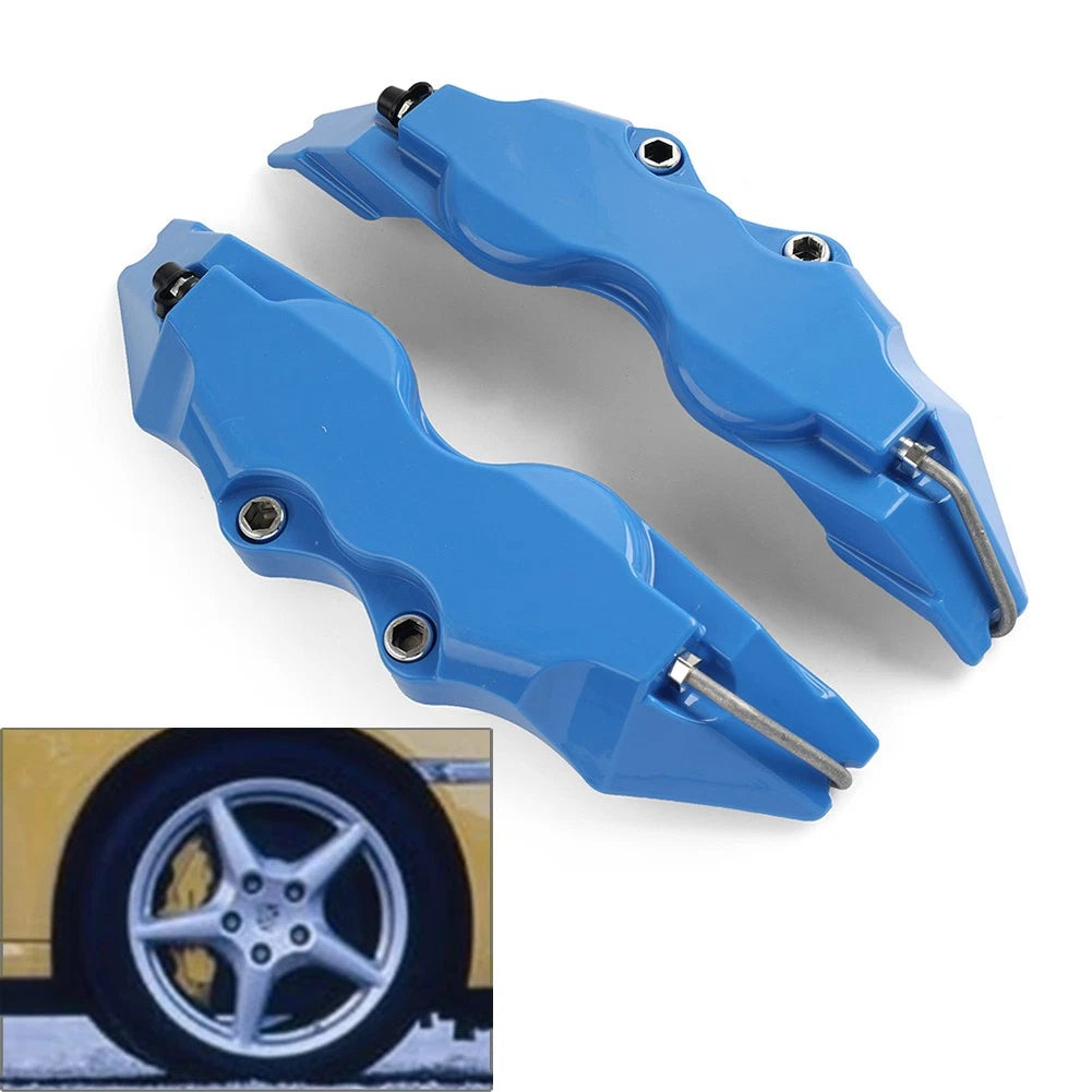 Set of 2 Blue 3D Style Car Disc Brake Caliper Covers for Universal Fit