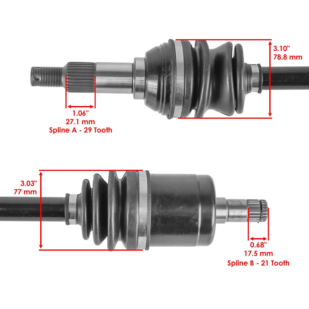 Caltric Front Left Right CV Axles Replacement for Can Am Maverick Trail 800R (2018)