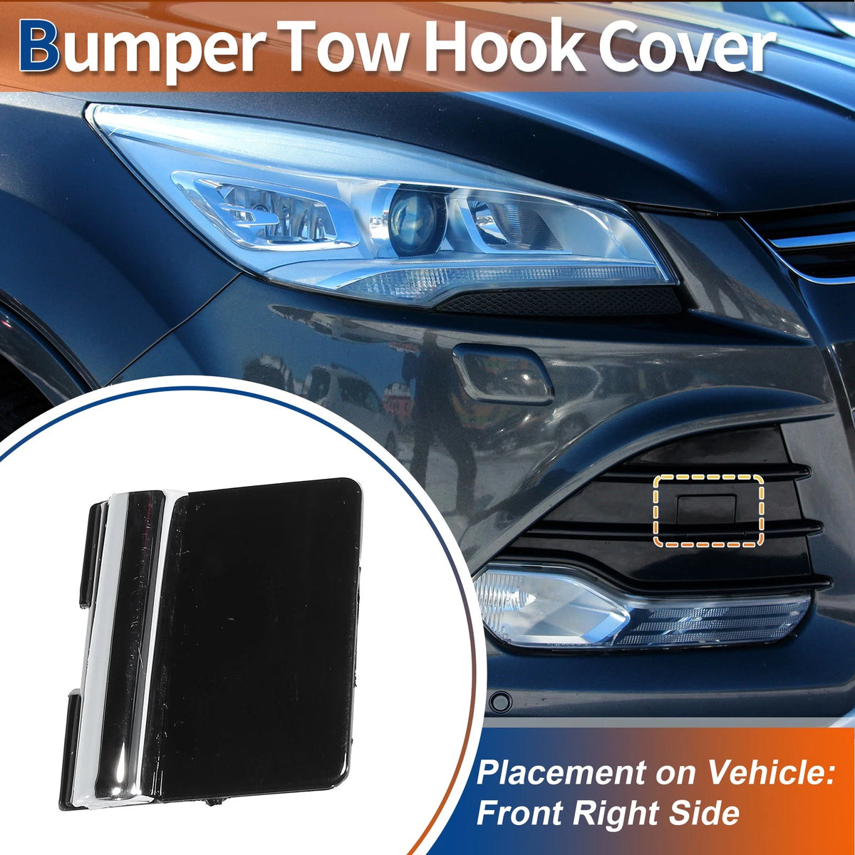 Tow Hook Cover for Ford Escape (No.DV4517A989B, A5UAW) Black