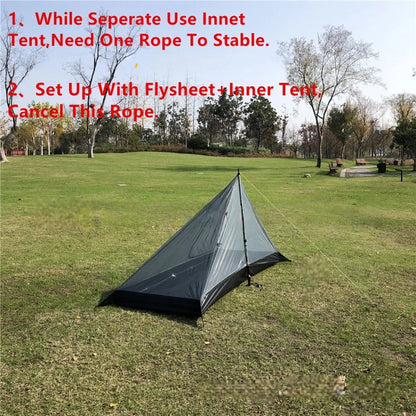 Half Mesh Tent for 12 Person (Ultralight, Poleless)