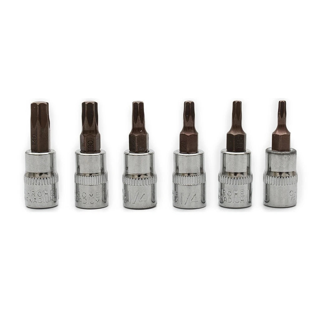 6pcs Bit Socket Screwdriver T40 for Automotive Tools 1/4 Inch Shank