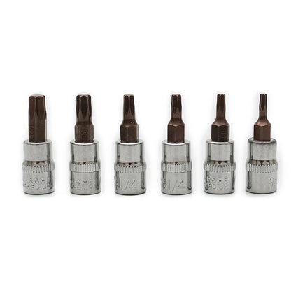 6pcs Bit Socket Screwdriver T40 for Automotive Tools 1/4 Inch Shank