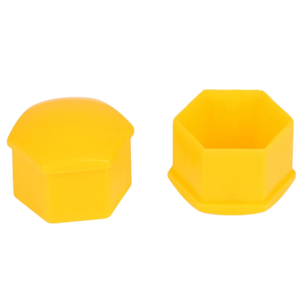 20pcs 17mm Yellow Plastic Wheel Nut Covers for Universal Vehicles