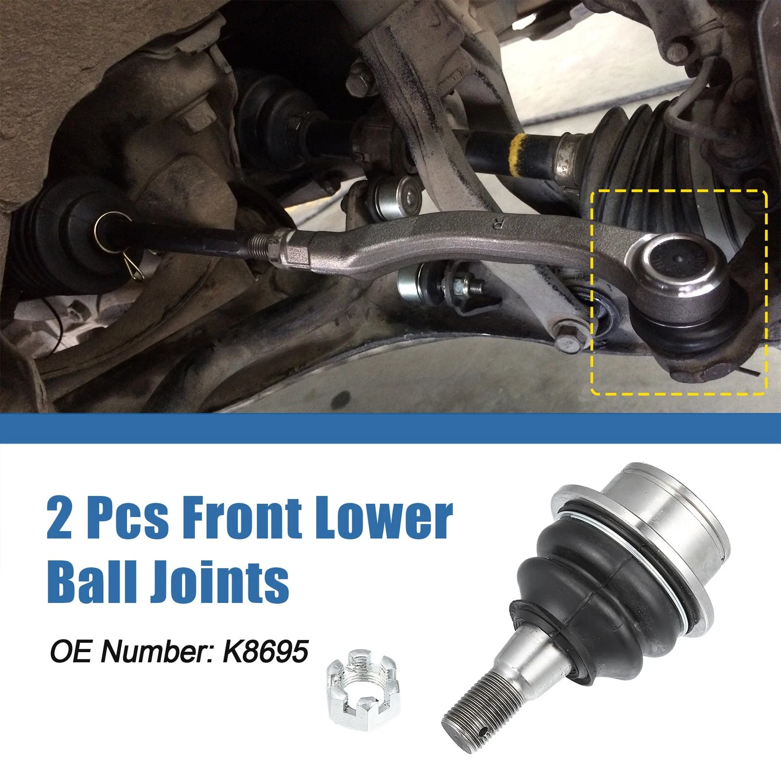 2pcs Front Lower Ball Joint Replacement for Ford Expedition F150 Mazda B2500 (1999–2007)