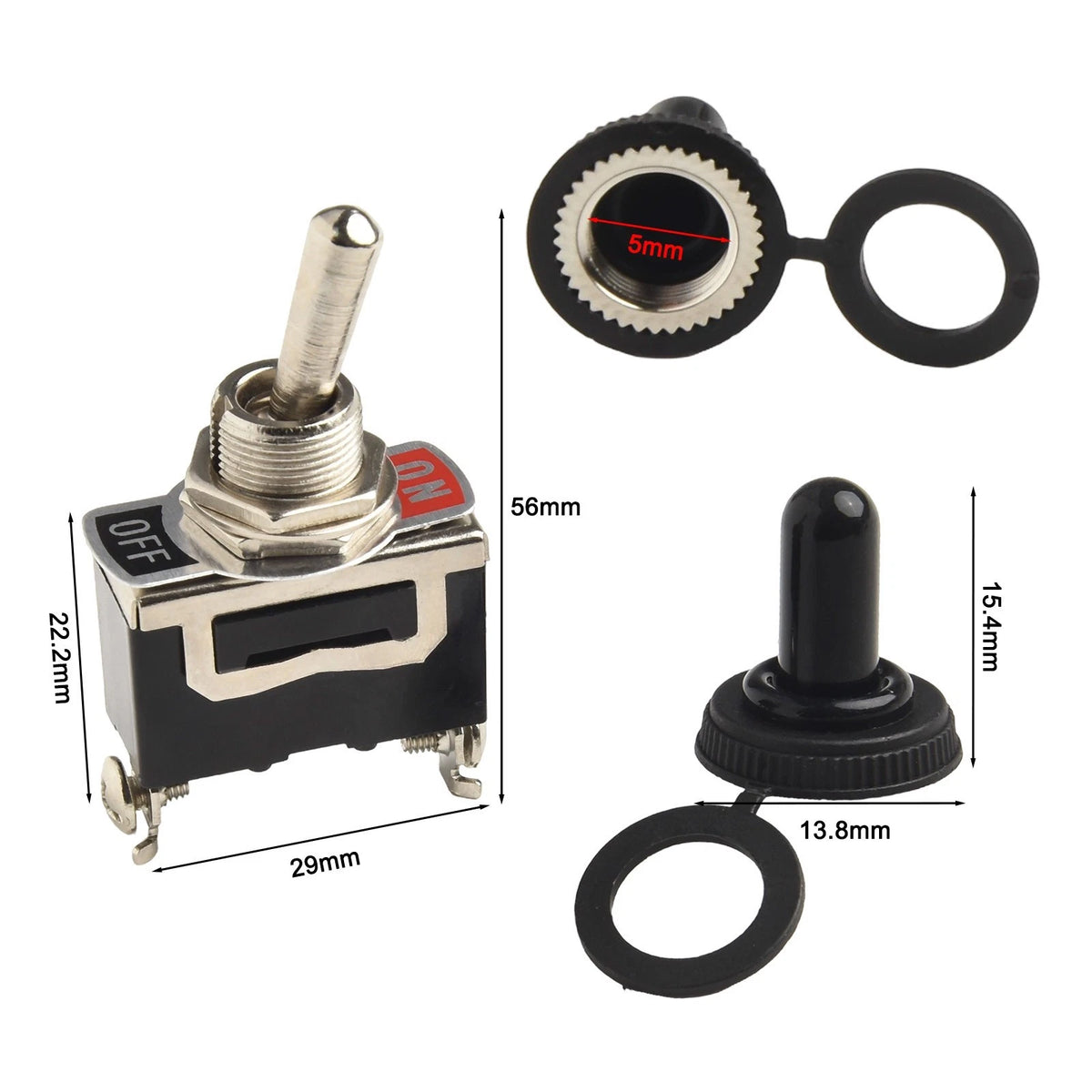 Adjustable Waterproof Toggles Set of 5 for Car and Marine Use
