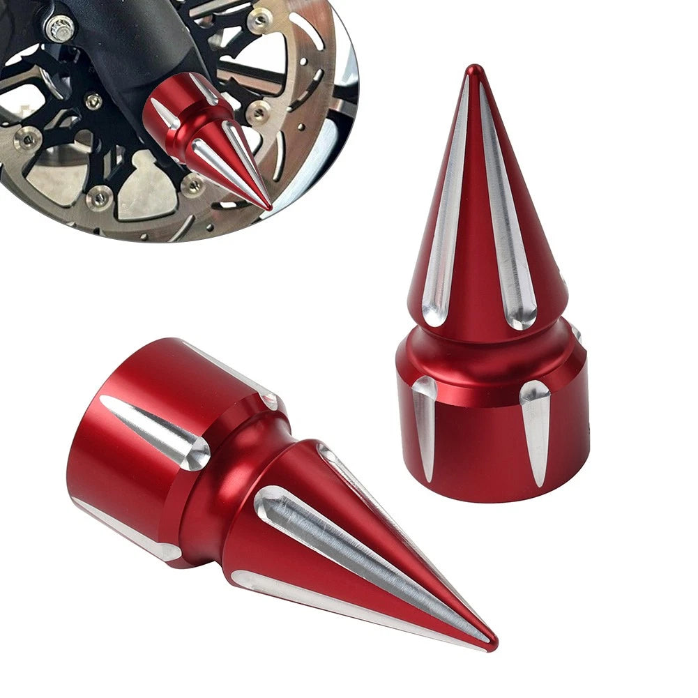 Front Axle Cap Nut Cover 3.6" Red for Harley Softail (2007–Present), Dyna (2008–Present), Street Glide (2008–Present)