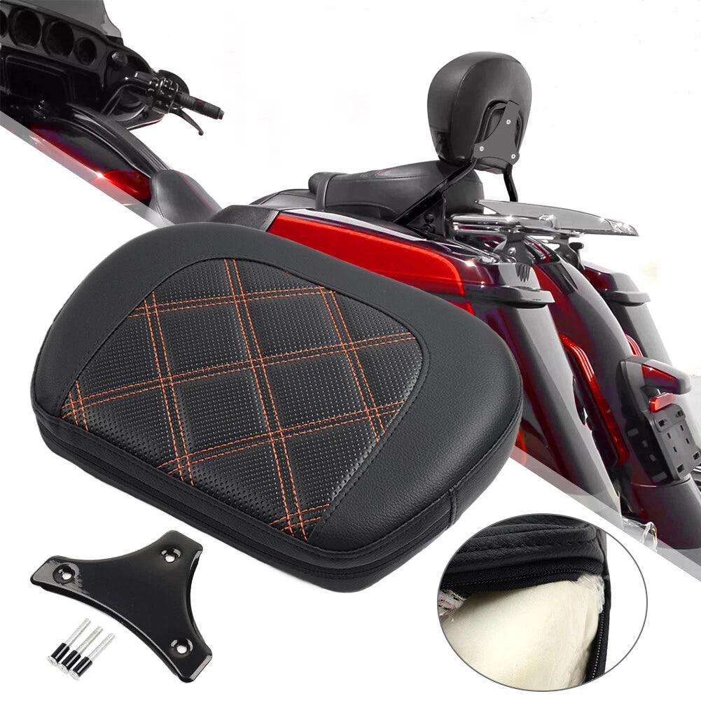 Stitching Passenger Sissy Bar Black Pad Bracket For Harley Street Glide