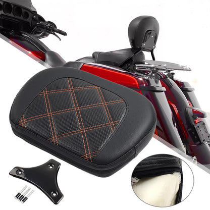 Stitching Passenger Sissy Bar Black Pad Bracket For Harley Street Glide