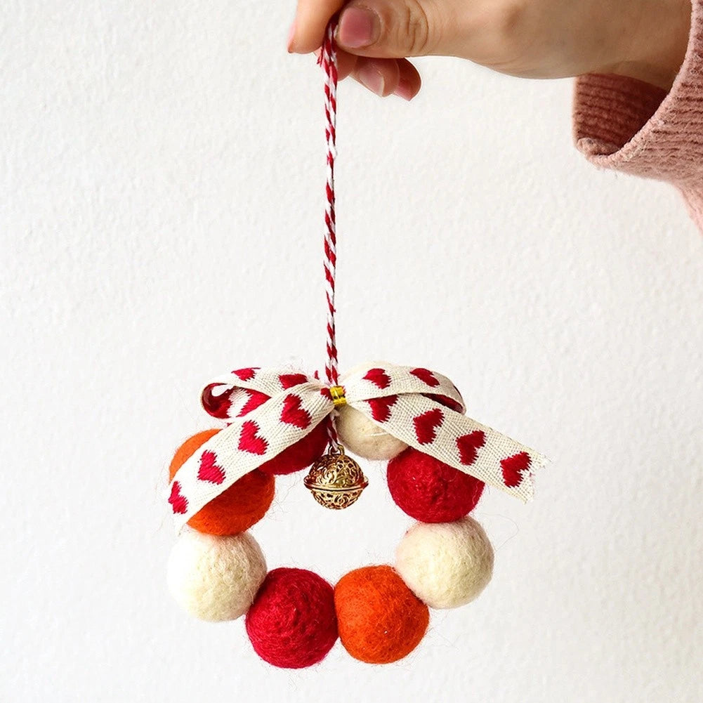 Wool Felt Hanging Decoration for Vehicle Pendant (Red)