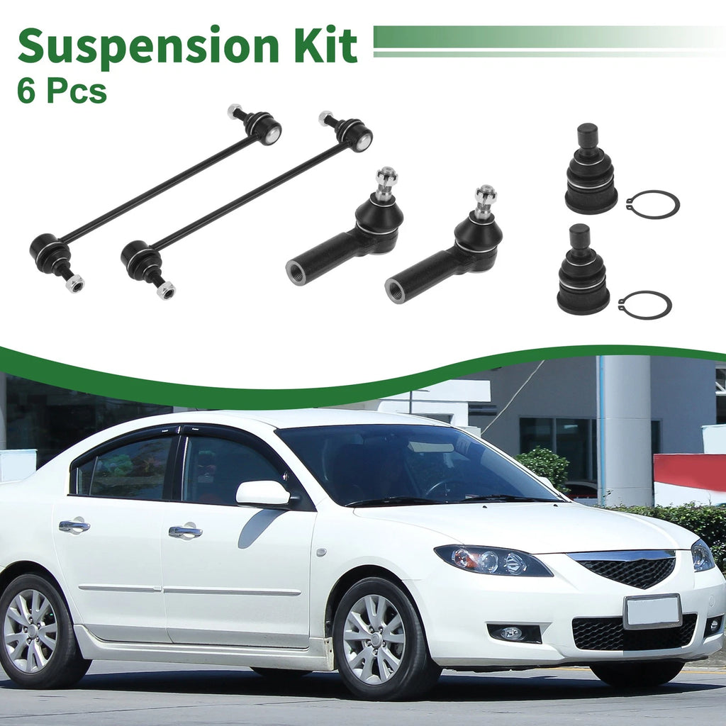 6pc Front Suspension Kit Outer Tie Rod End Sway Bar Link for Mazda Tribute (2001–2011)
