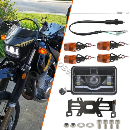 LED Headlight, Turn Signal Light, Switch, Bracket Kit for Suzuki DR650 DRZ-400