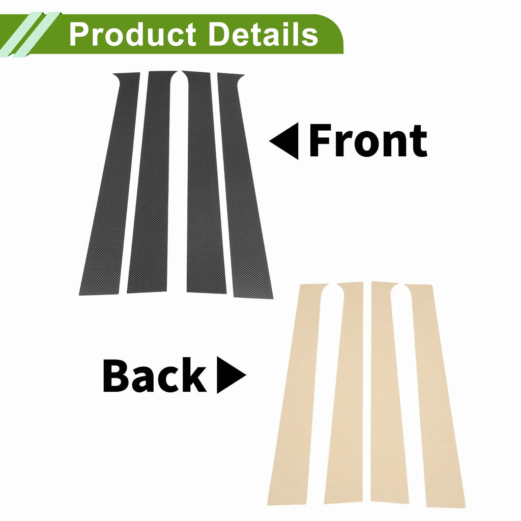 Pillar Window Trim Kit Carbon Fiber for Dodge Ram 1500 (2004–2008)