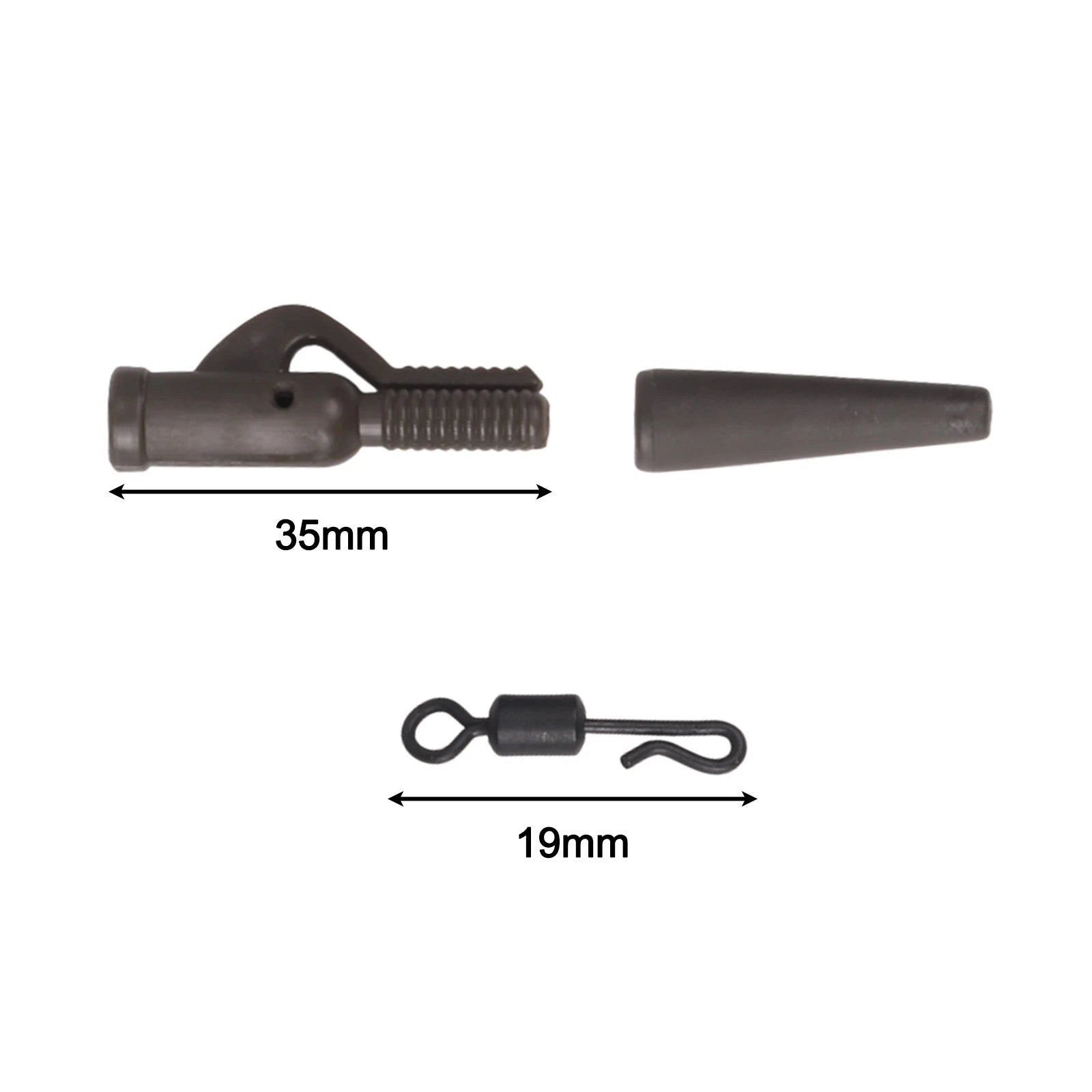 Fishing Clip Kit for Carp Rig (Includes Tubing and Tail Rubbers)