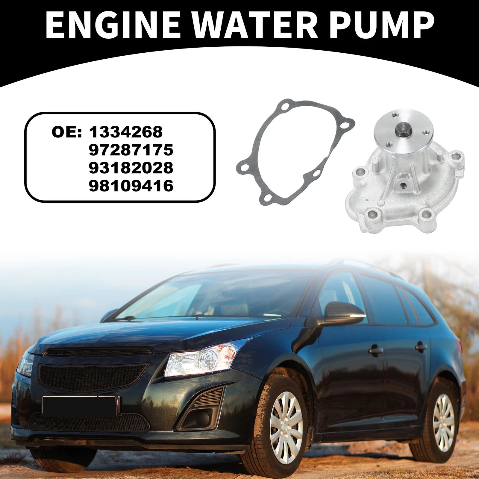 Water Pump with Gasket for Chevrolet Cruze 2012–2020