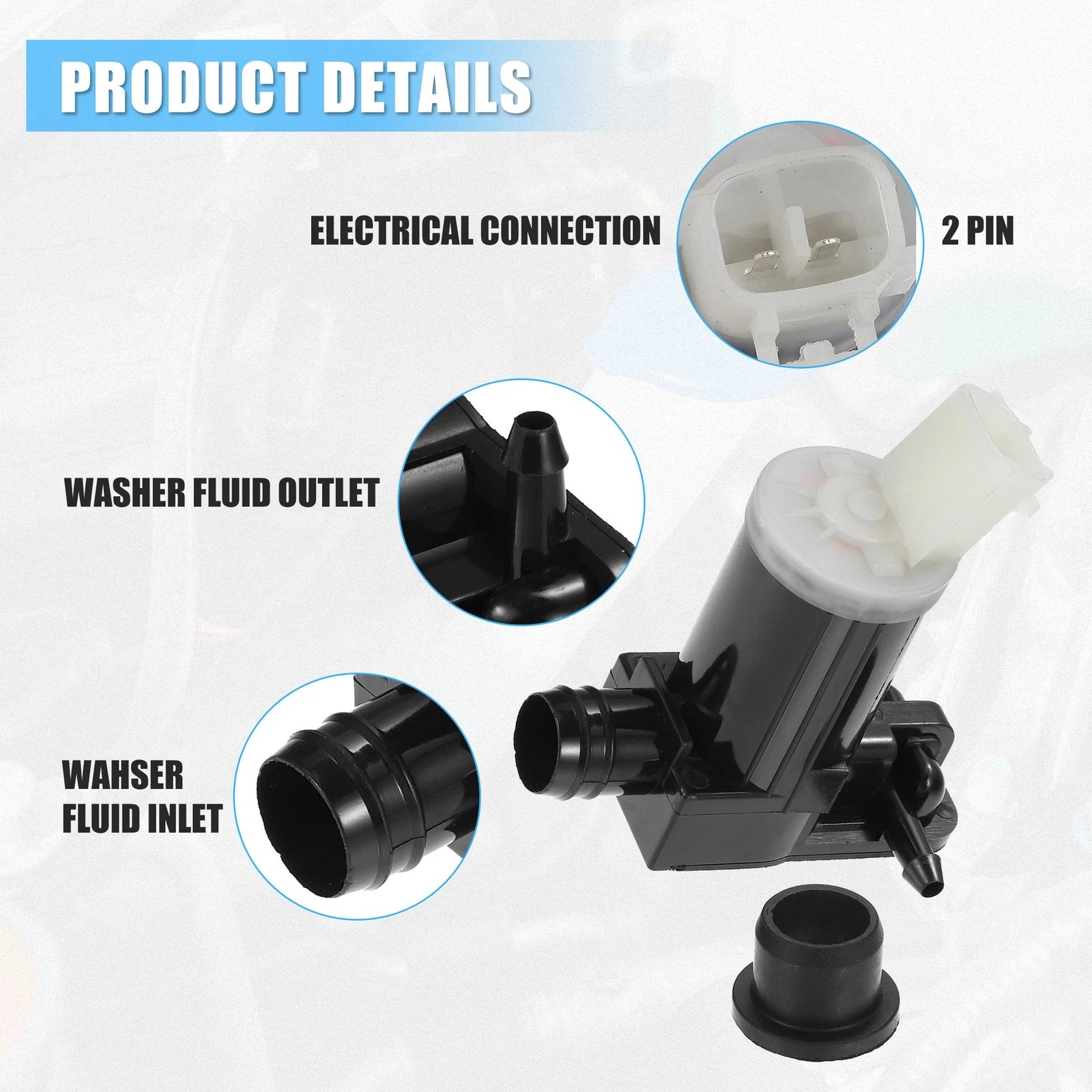 Windshield Washer Pump Motor Replacement for Honda Clarity (2017–2021)