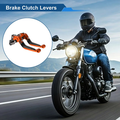 Adjustable Brake Clutch Lever for Kawasaki ER-5 (2004–2005) Orange Black