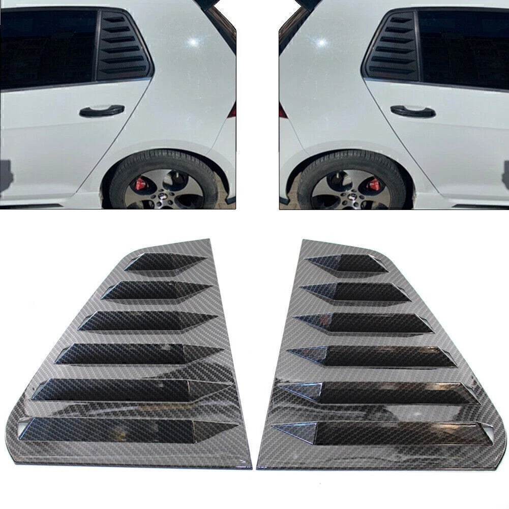 2X Rear Triangular Window Louvers for Volkswagen Golf 7 (2013–2020) Carbon Fiber Style