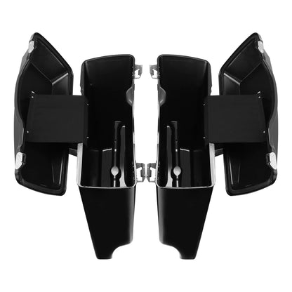 5" Stretched Saddlebags for Harley Touring (2009–2013) - Black Latches & Fender